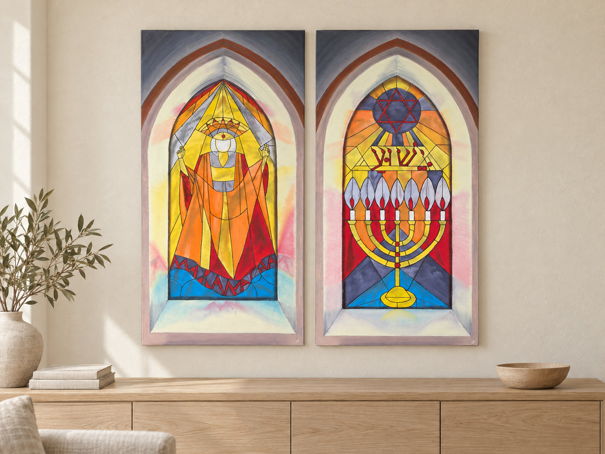 Kirchenfenster – christliches Original-Ölgemälde von Maximilian Schroeder