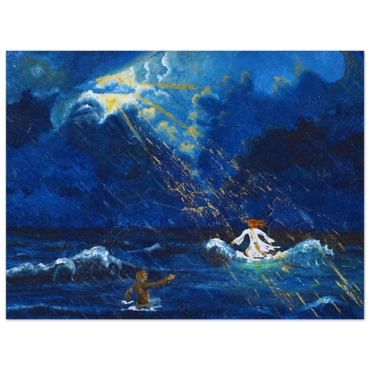 Jesus und Petrus auf dem Wasser – Kunstdruck auf Papier, Ansicht 2