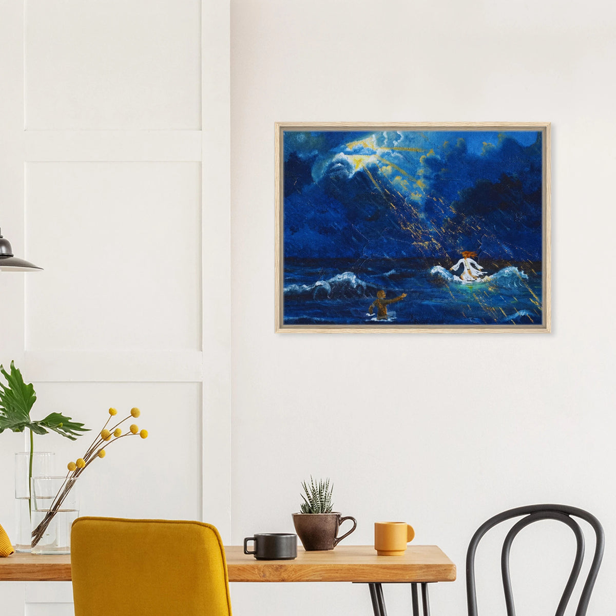 Jesus und Petrus auf dem Wasser – gerahmte Leinwand, Ansicht 12