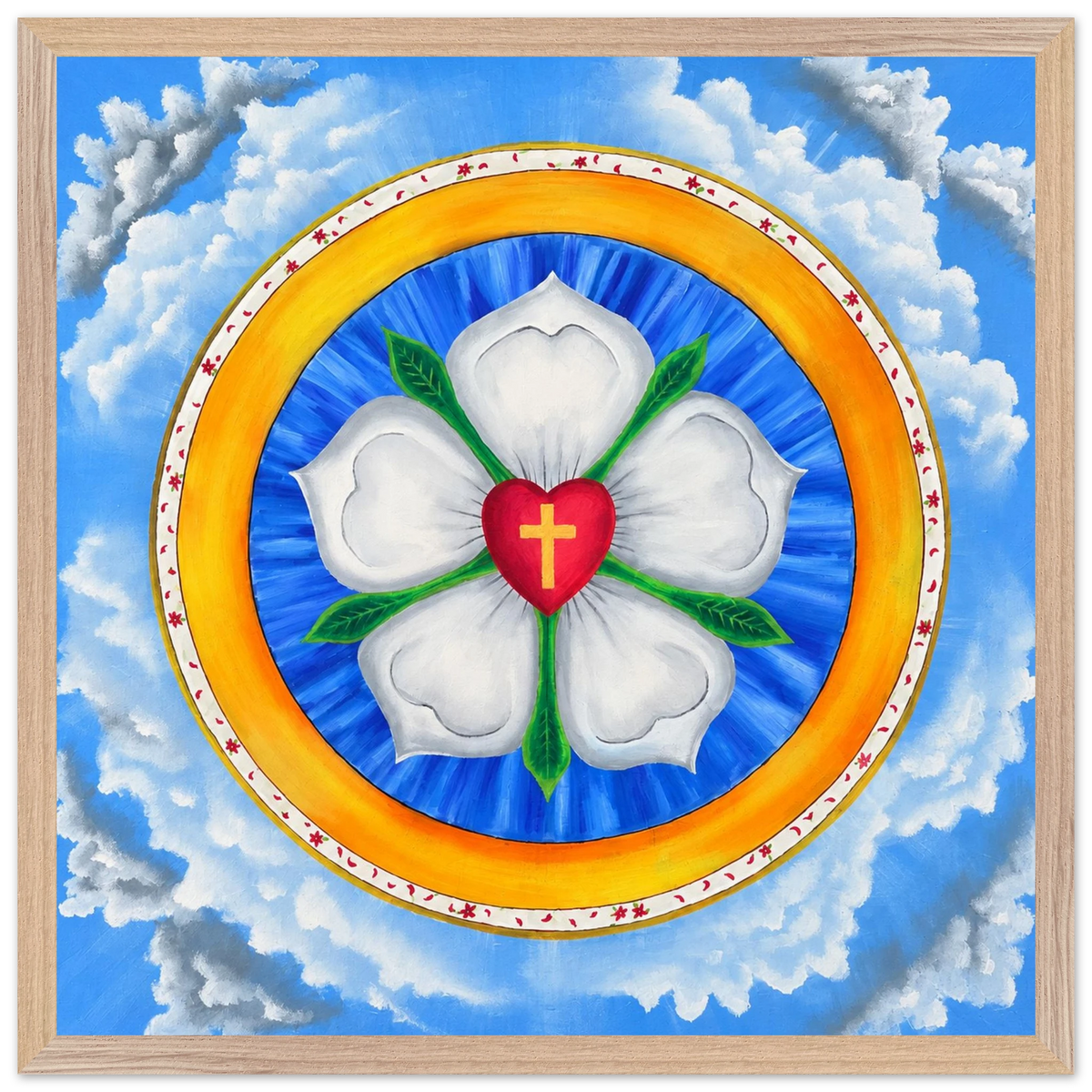 Lutherrose – gerahmter Kunstdruck nach Maximilian Schroeder