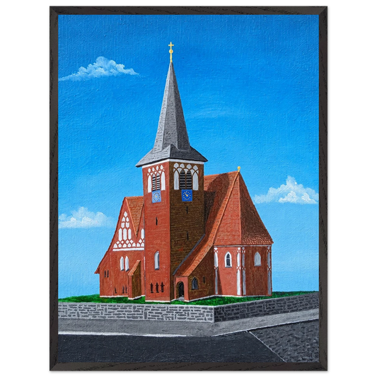 Rothenseer Kirche – gerahmter Kunstdruck nach Maximilian Schroeder