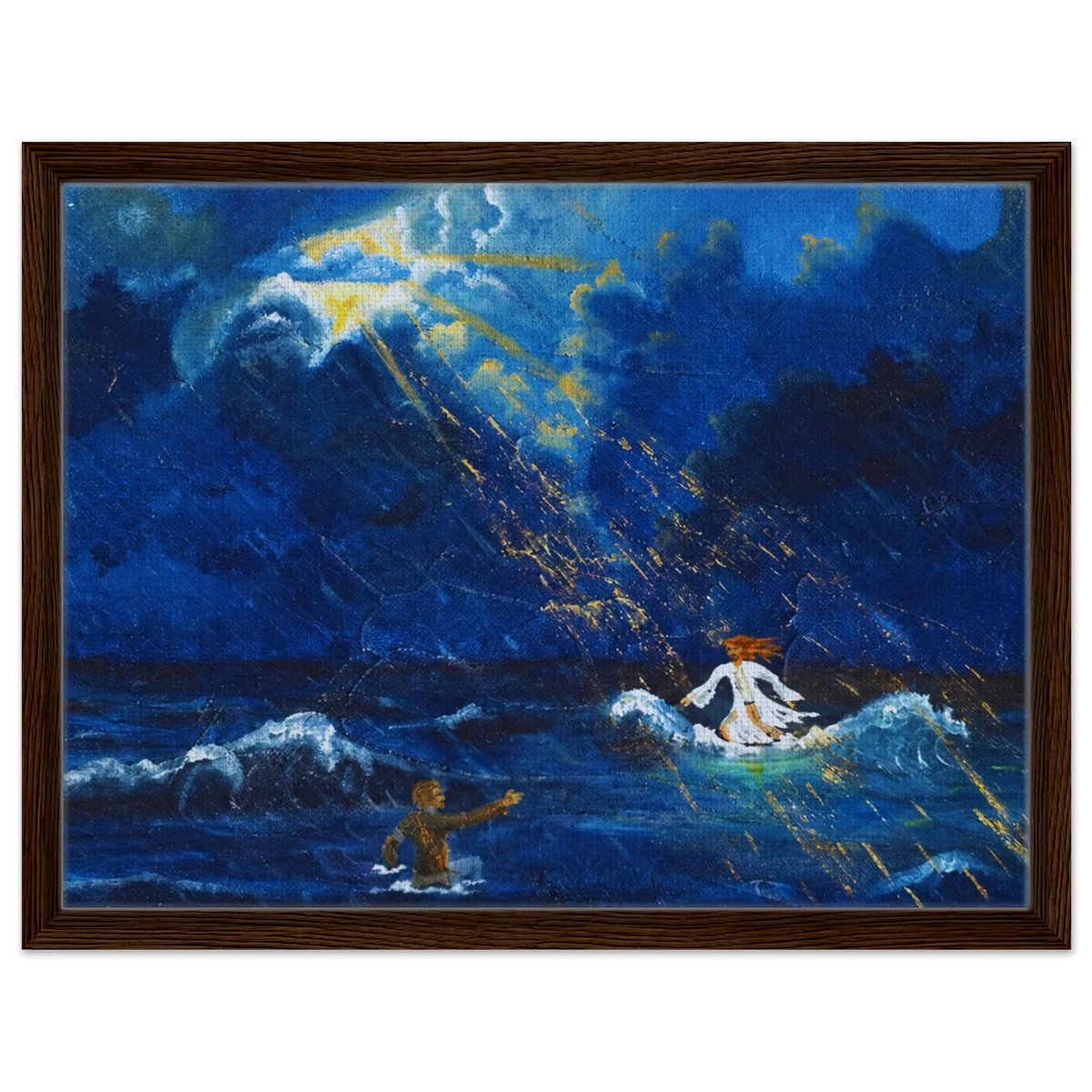 Jesus und Petrus auf dem Wasser – gerahmte Leinwand, Ansicht 9