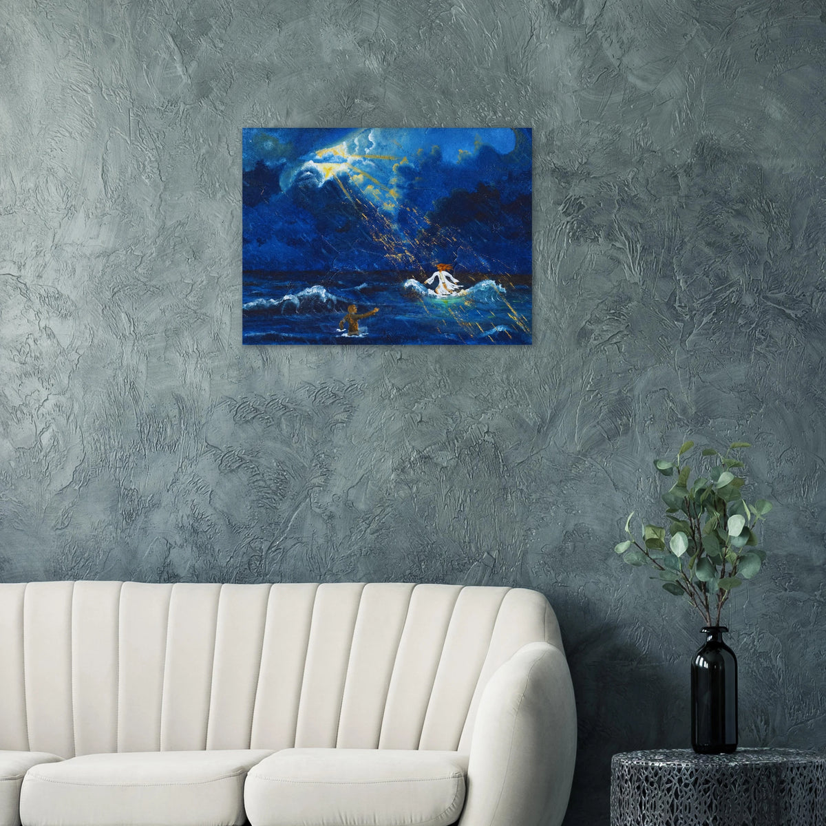 Jesus und Petrus auf dem Wasser – Kunstdruck auf Papier, Ansicht 4