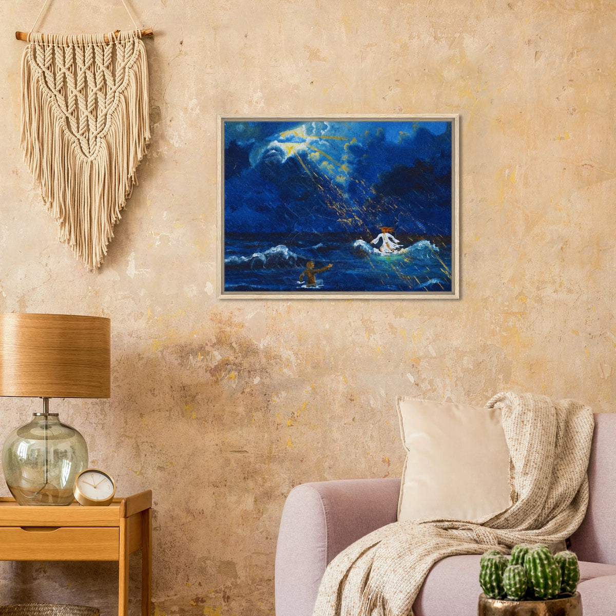 Jesus und Petrus auf dem Wasser – gerahmte Leinwand, Ansicht 10