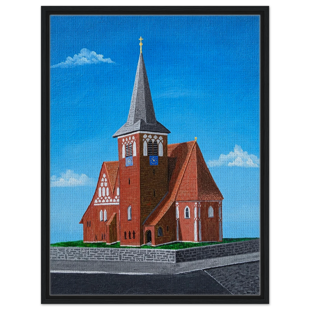 Rothenseer Kirche – gerahmte Leinwand, Ansicht 3