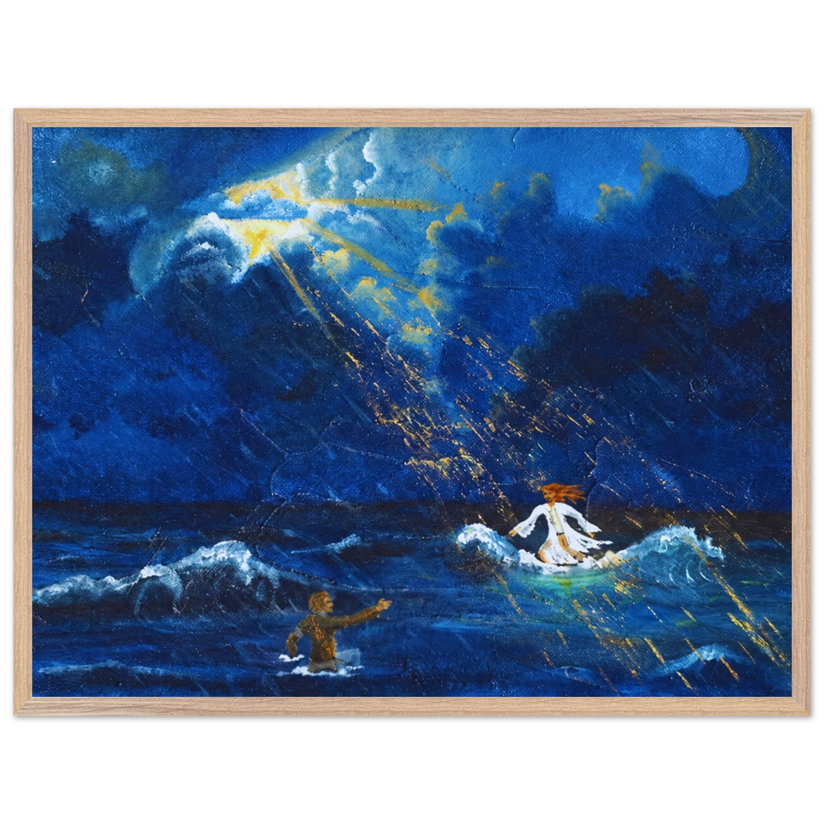 Jesus und Petrus auf dem Wasser – gerahmter Kunstdruck, Ansicht 3