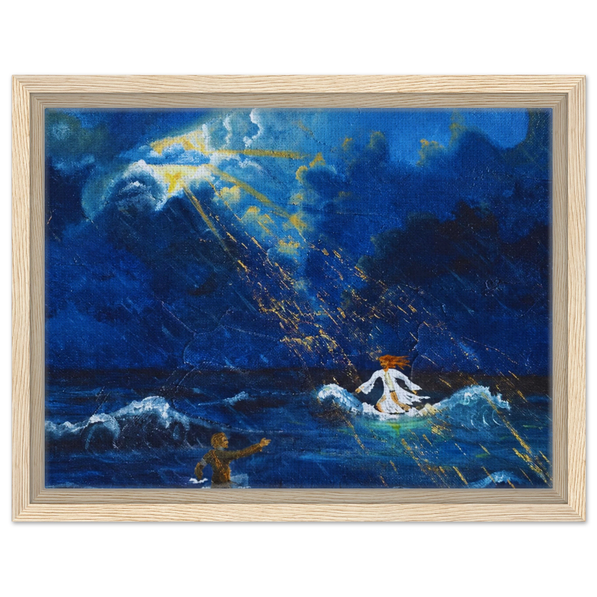 Jesus und Petrus auf dem Wasser – gerahmte Leinwand, Ansicht 5
