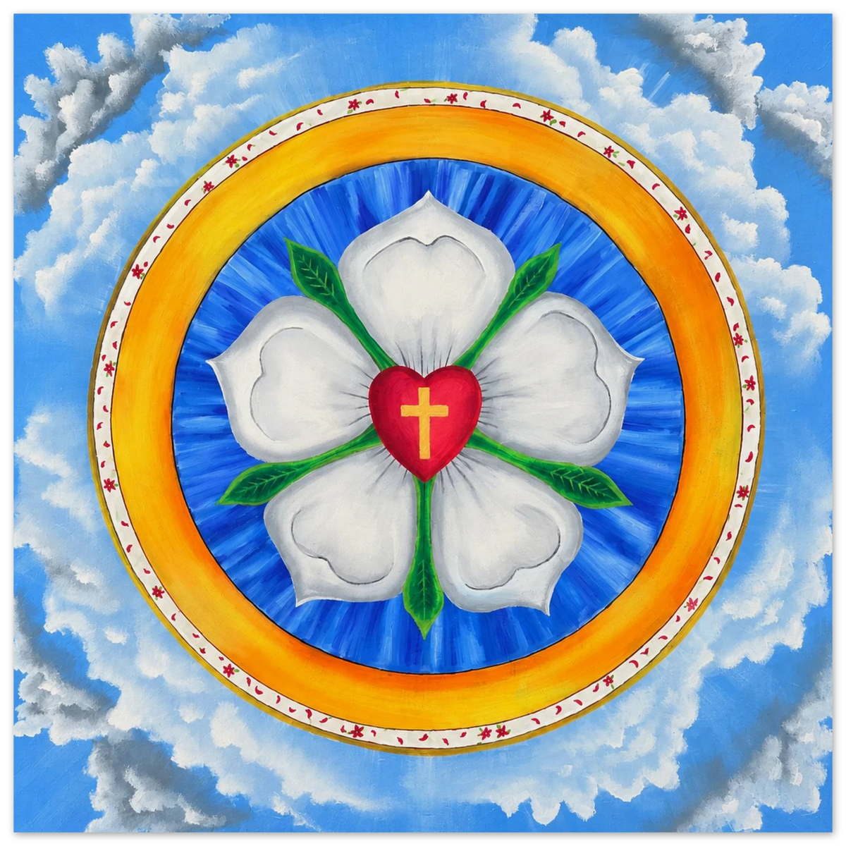 Lutherrose – Kunstdruck auf Papier, Ansicht 3