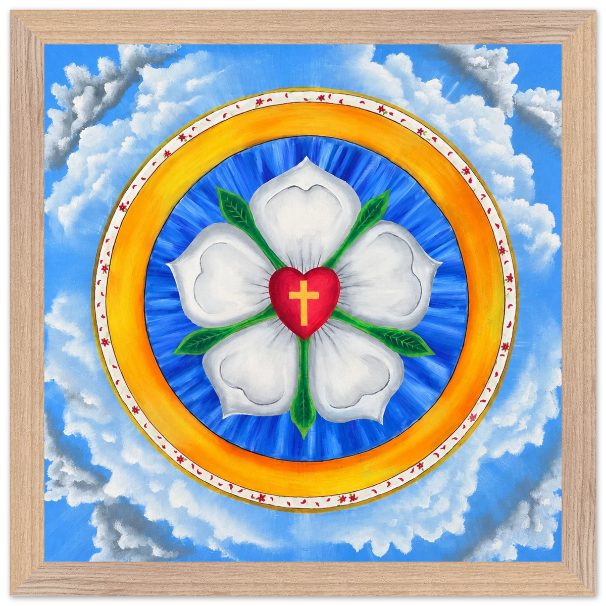 Lutherrose – gerahmter Kunstdruck, Ansicht 3