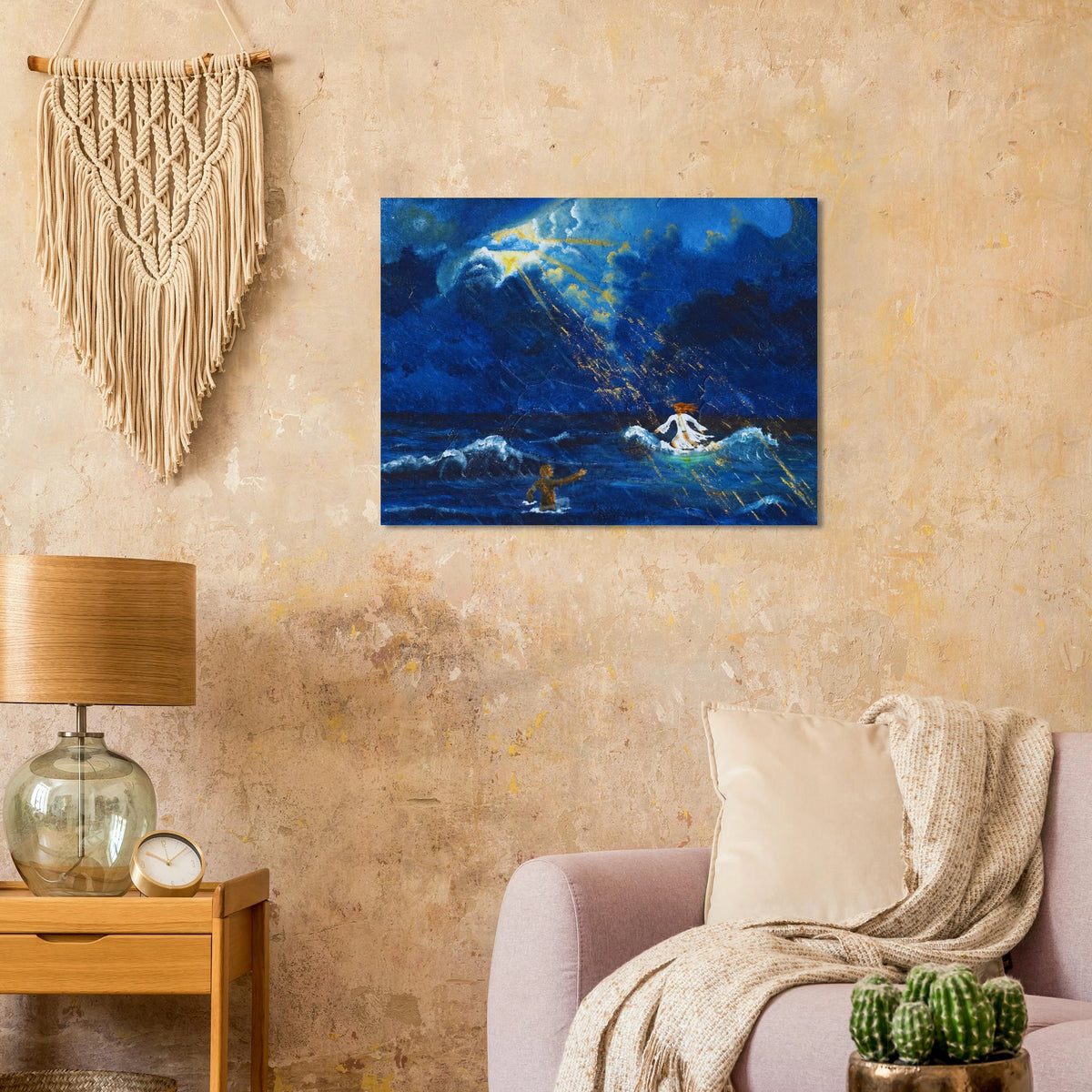 Jesus und Petrus auf dem Wasser – Kunstdruck auf Papier, Ansicht 7