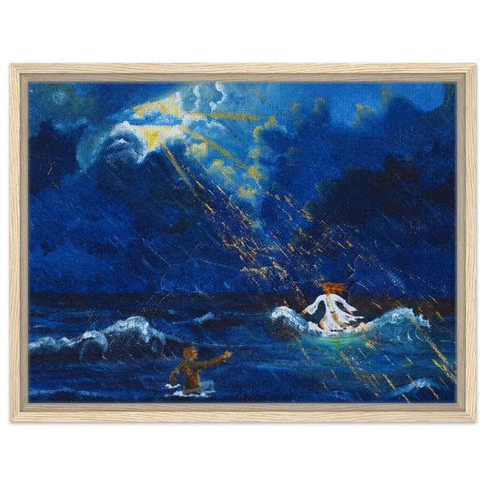 Jesus und Petrus auf dem Wasser – gerahmte Leinwand, Ansicht 2