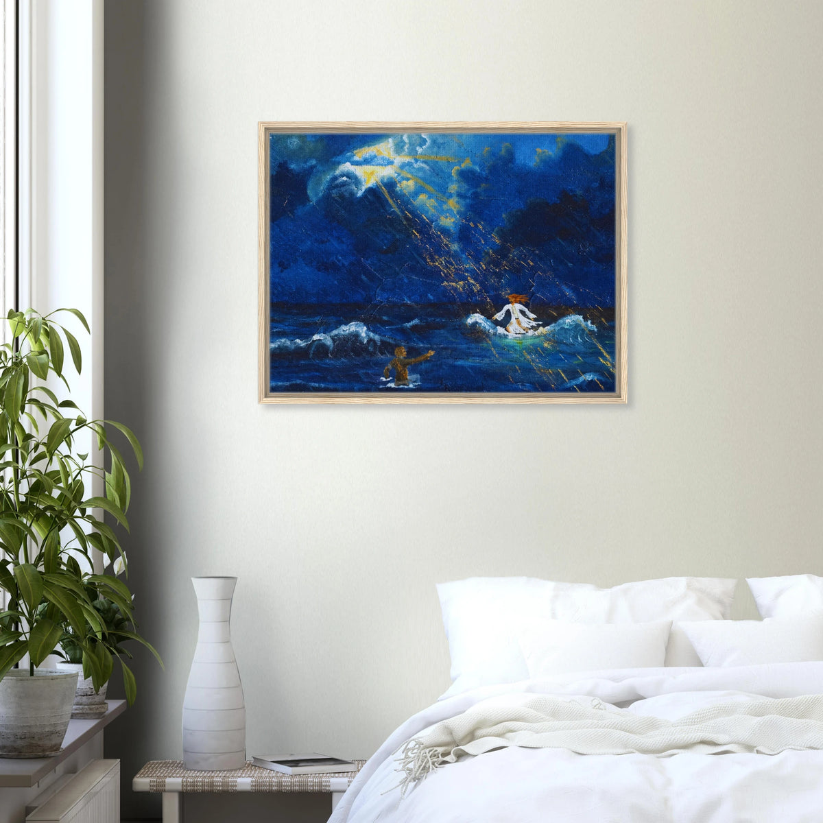 Jesus und Petrus auf dem Wasser – gerahmte Leinwand, Ansicht 14