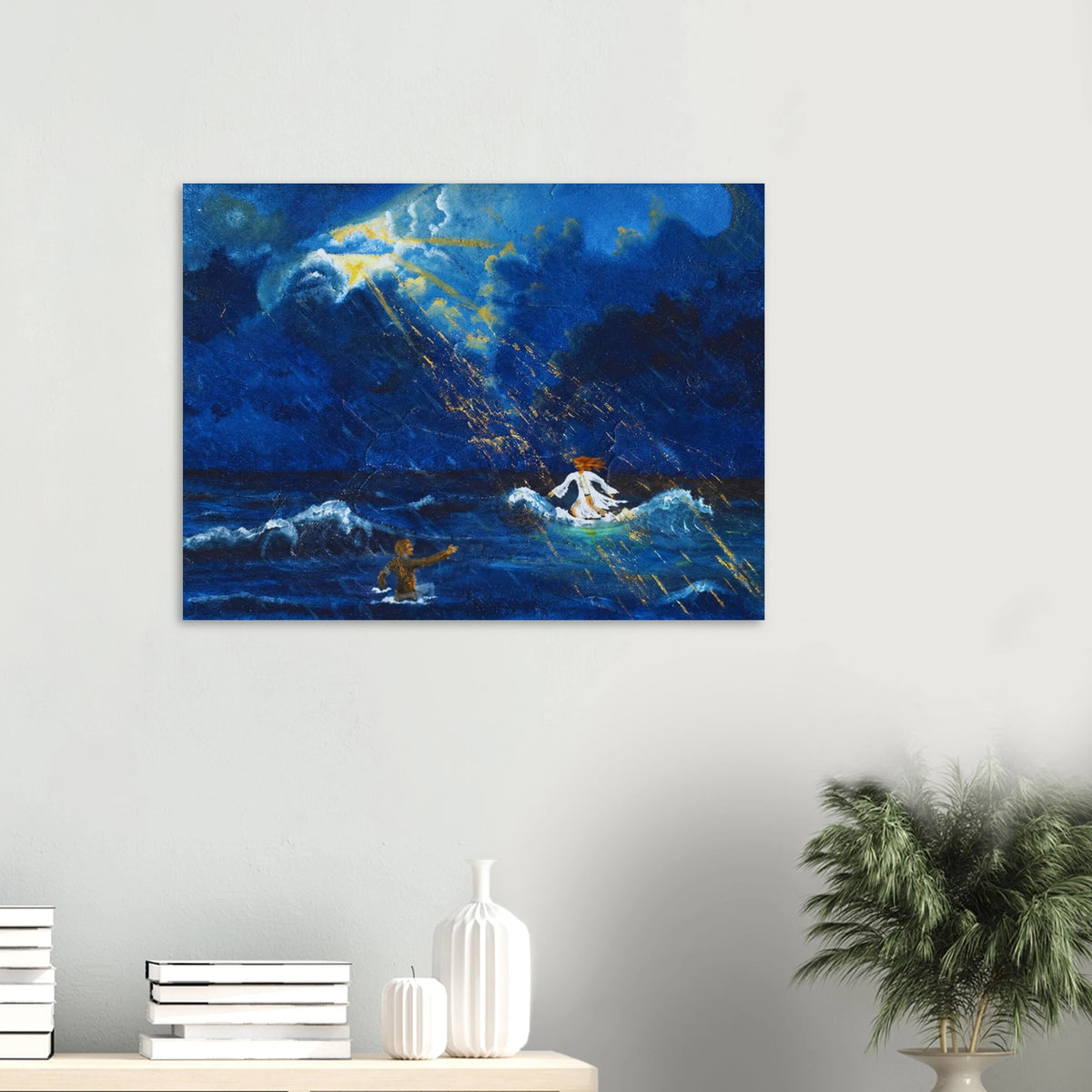 Jesus und Petrus auf dem Wasser – Kunstdruck auf Papier, Ansicht 6