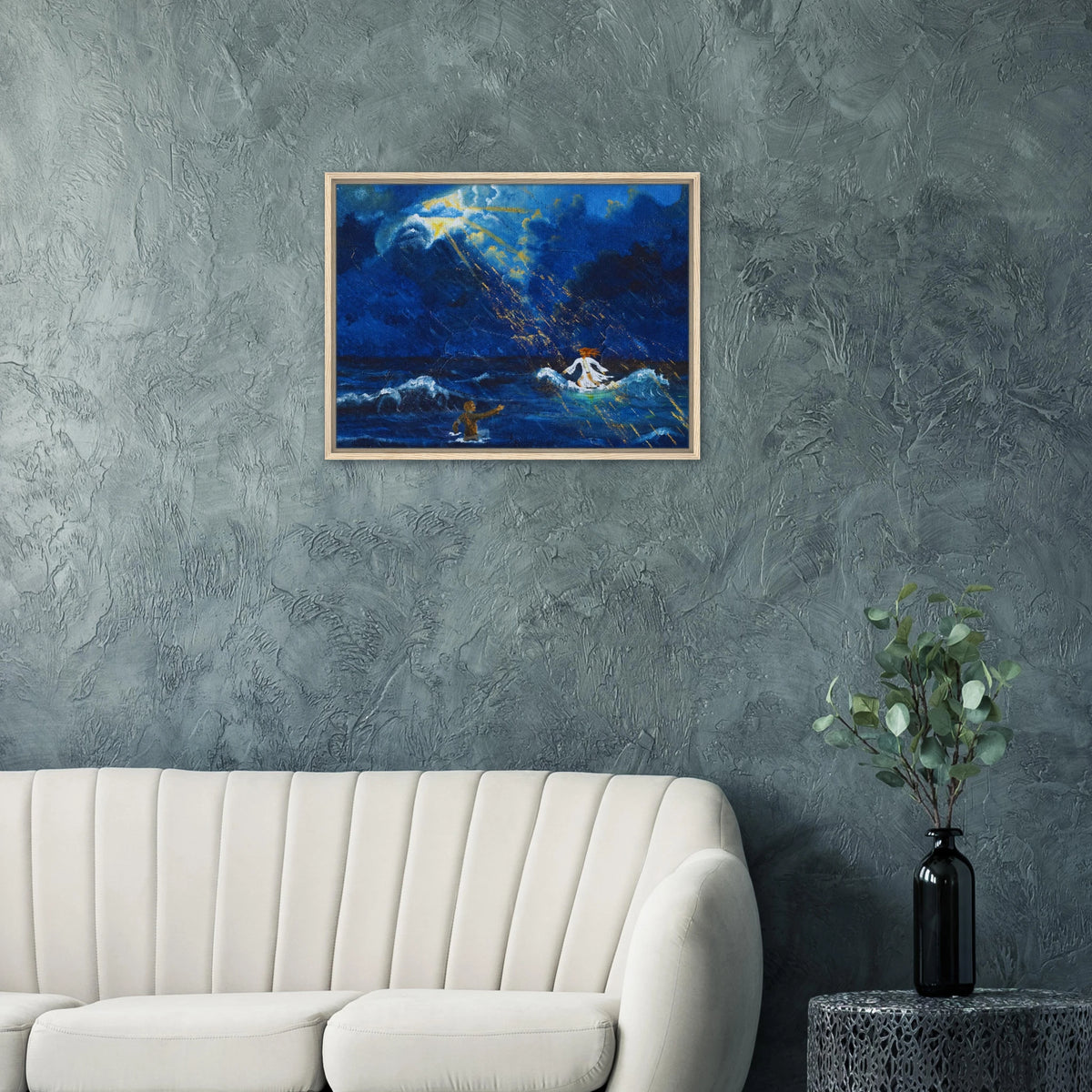 Jesus und Petrus auf dem Wasser – gerahmte Leinwand, Ansicht 11