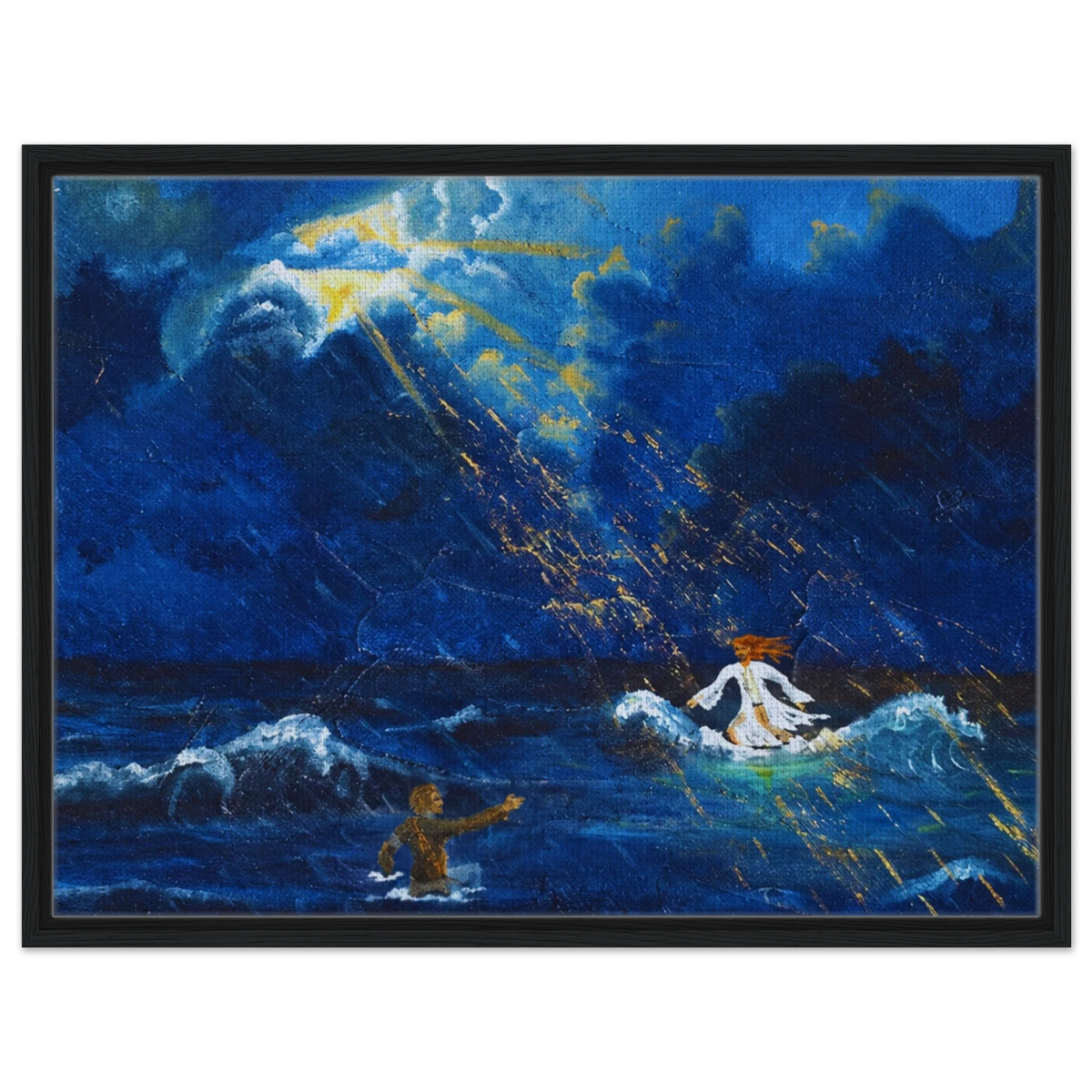 Jesus und Petrus auf dem Wasser – gerahmte Leinwand, Ansicht 8