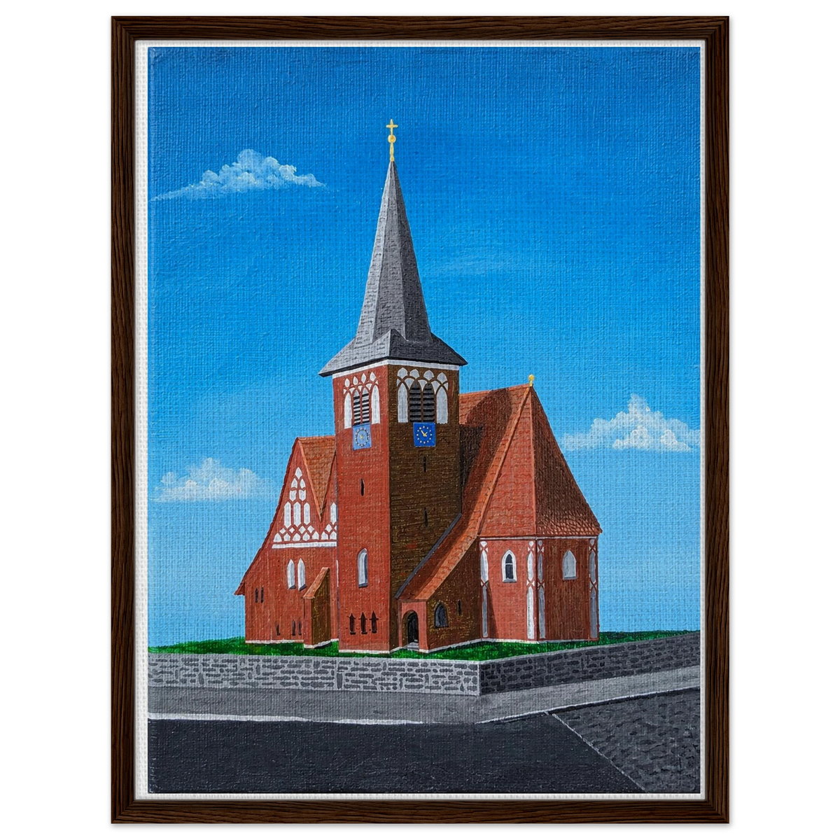 Rothenseer Kirche – gerahmte Leinwand, Ansicht 2