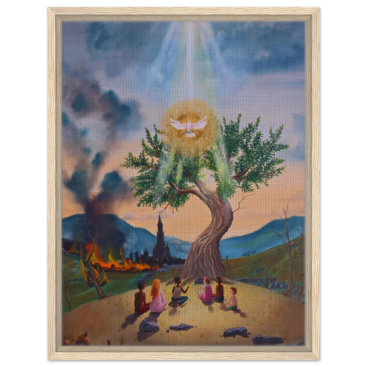 Der letzte Olivenbaum – gerahmte Leinwand, Ansicht 2
