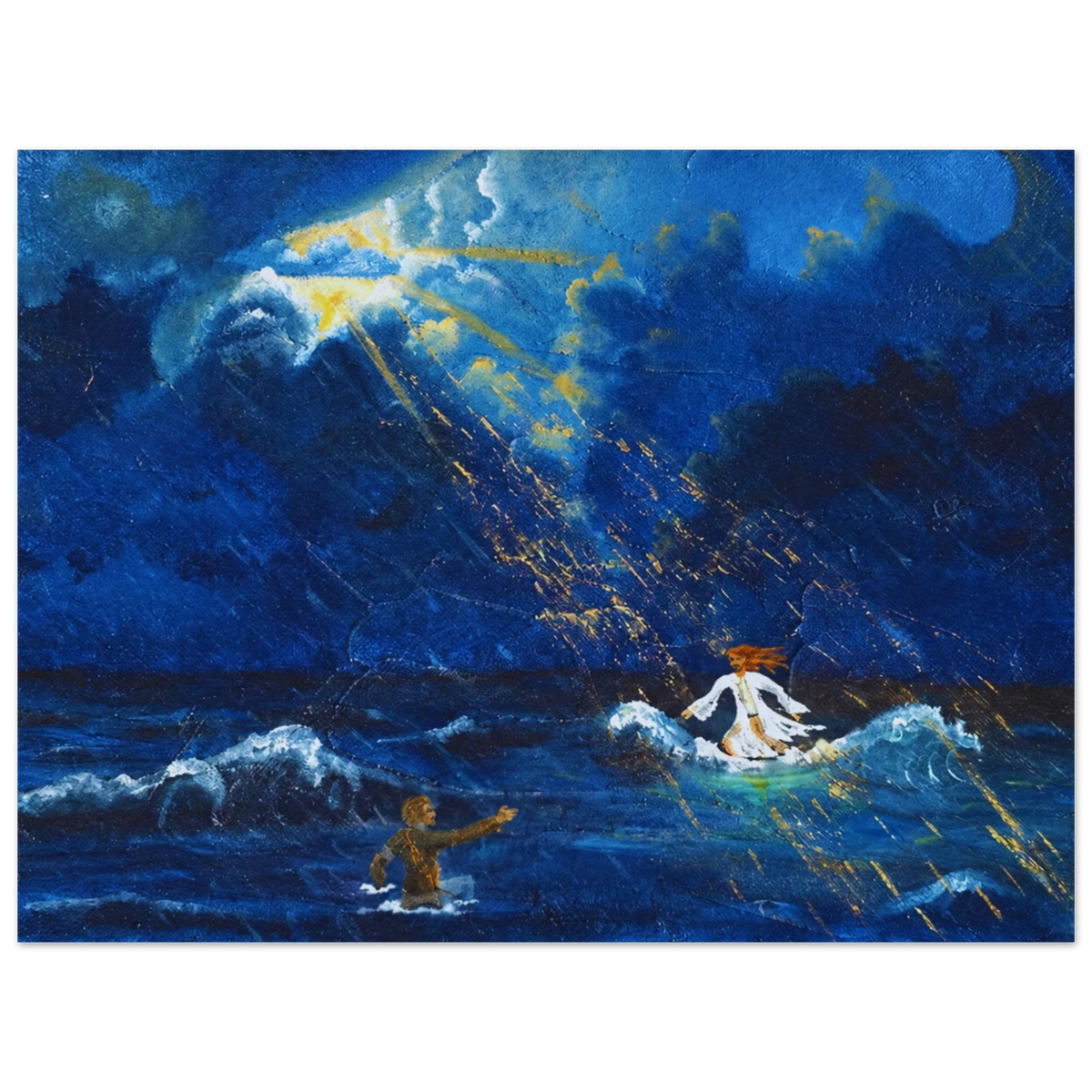 Jesus und Petrus auf dem Wasser – Kunstdruck auf Papier, Ansicht 3