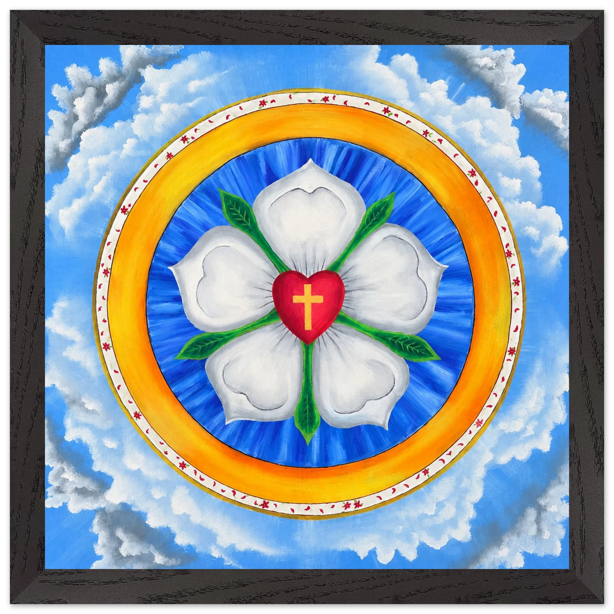 Lutherrose – gerahmter Kunstdruck, Ansicht 2