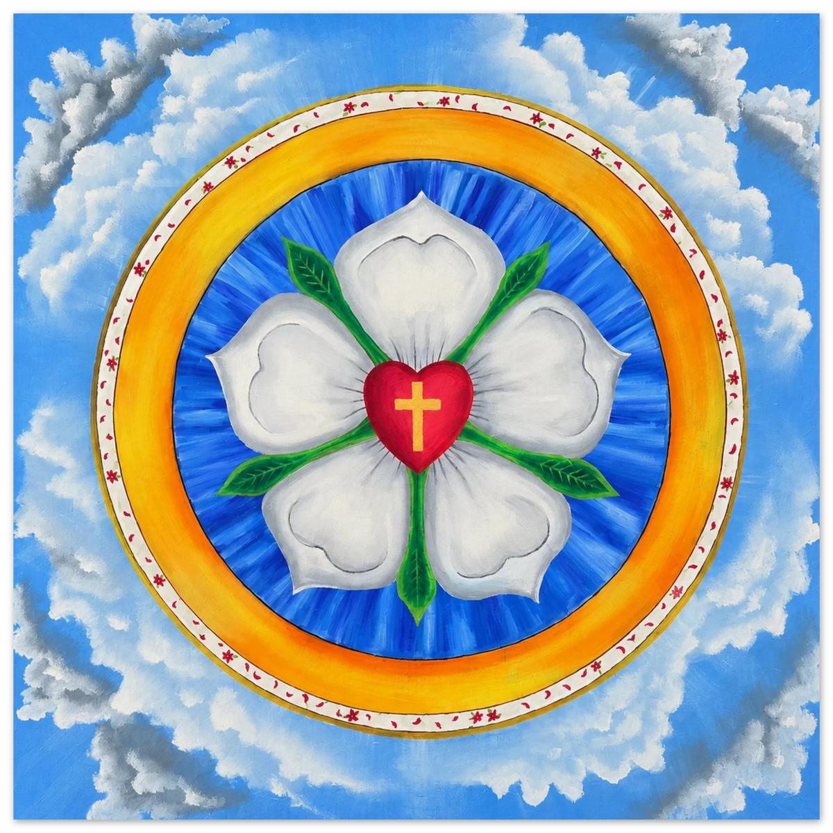 Lutherrose – Kunstdruck auf Papier nach Maximilian Schroeder